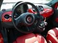 Pelle Rosso/Nera (Red/Black) 2012 Fiat 500 Sport Dashboard