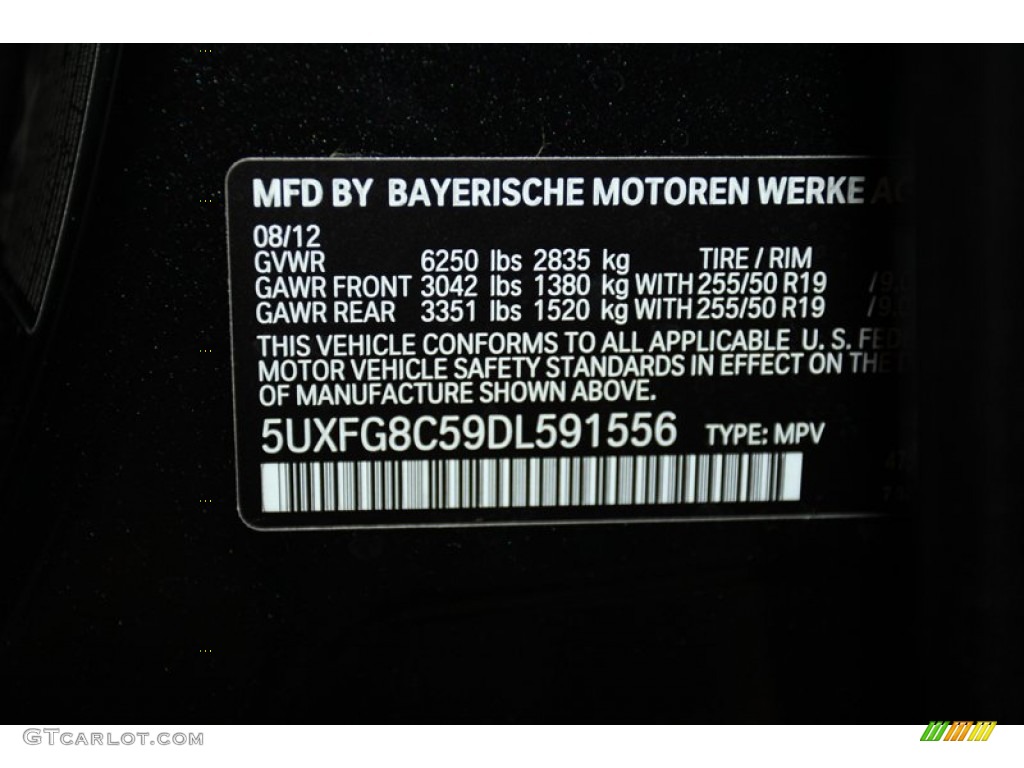 2013 BMW X6 xDrive50i Info Tag Photos