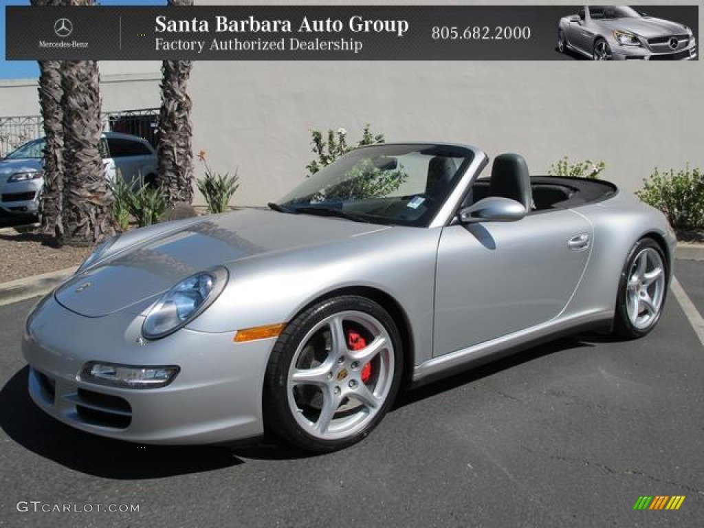 2007 911 Carrera 4S Cabriolet - Arctic Silver Metallic / Black/Stone Grey photo #1