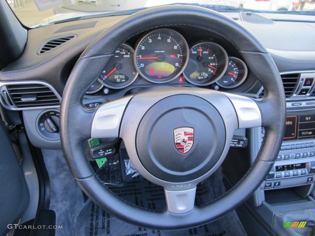 2007 Porsche 911 Carrera 4S Cabriolet Black/Stone Grey Steering Wheel Photo #71087722