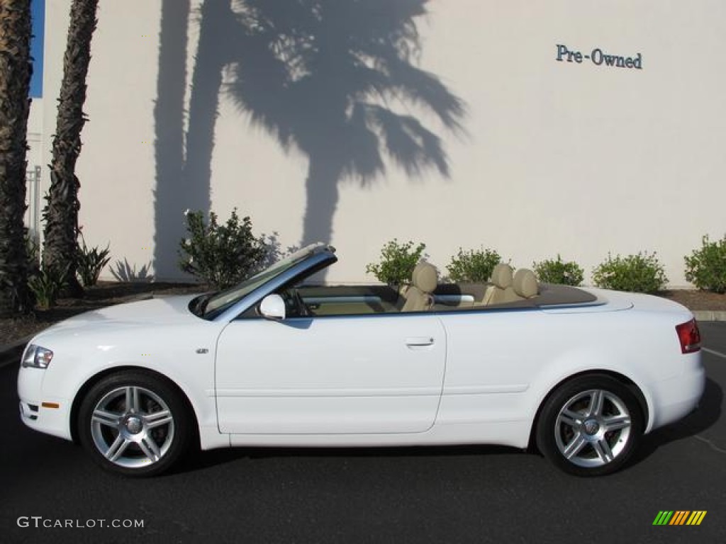 2008 A4 2.0T Cabriolet - Ibis White / Beige photo #4