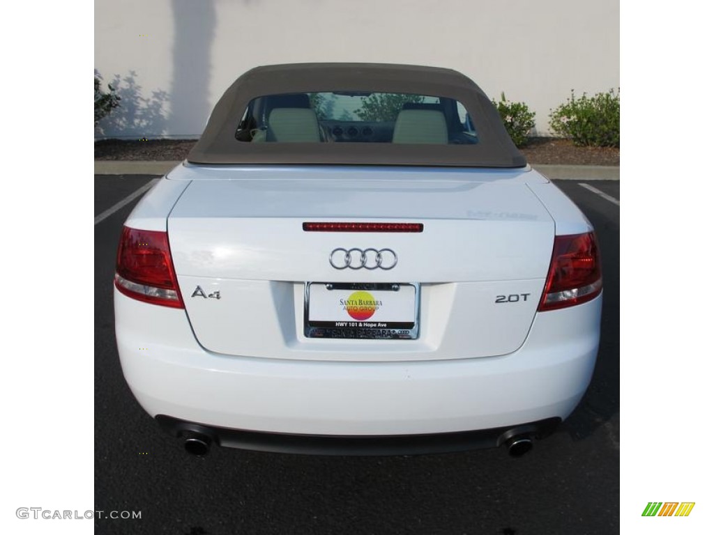 2008 A4 2.0T Cabriolet - Ibis White / Beige photo #7