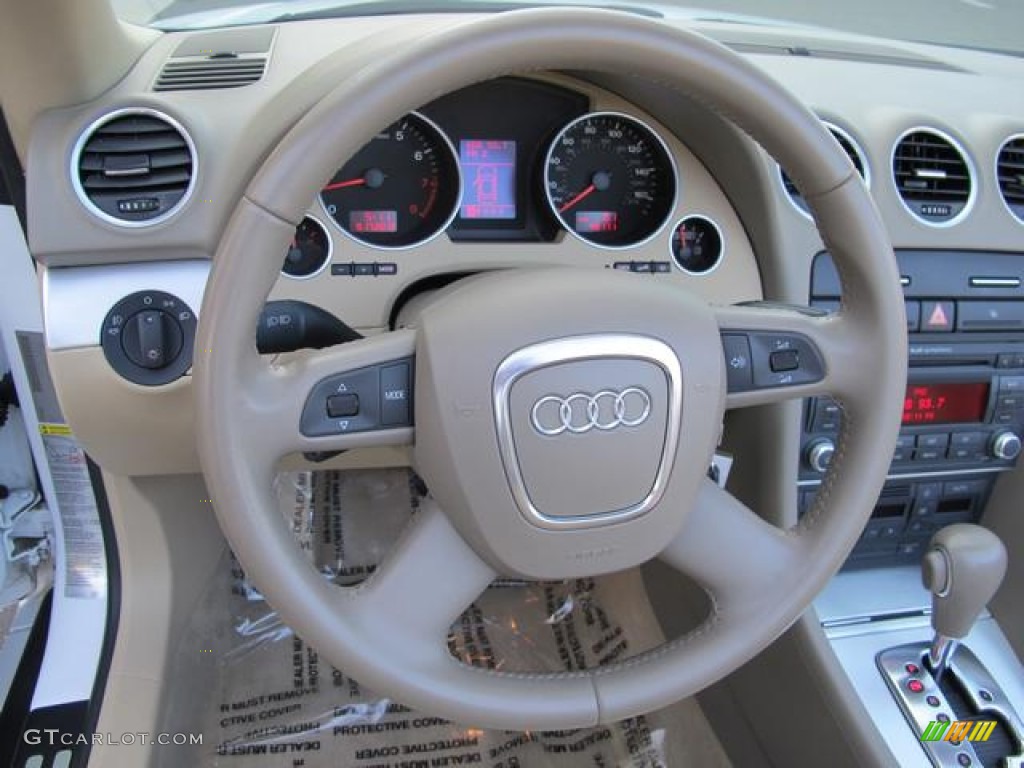 2008 A4 2.0T Cabriolet - Ibis White / Beige photo #13