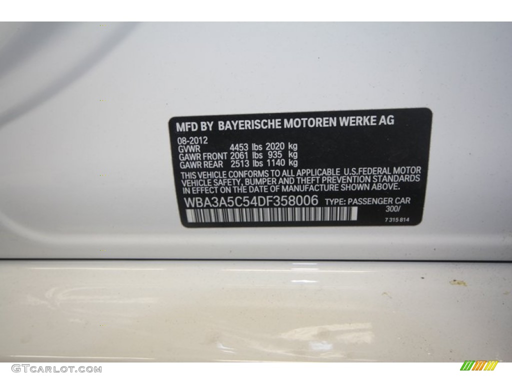 2013 3 Series Color Code 300 for Alpine White Photo #71088613