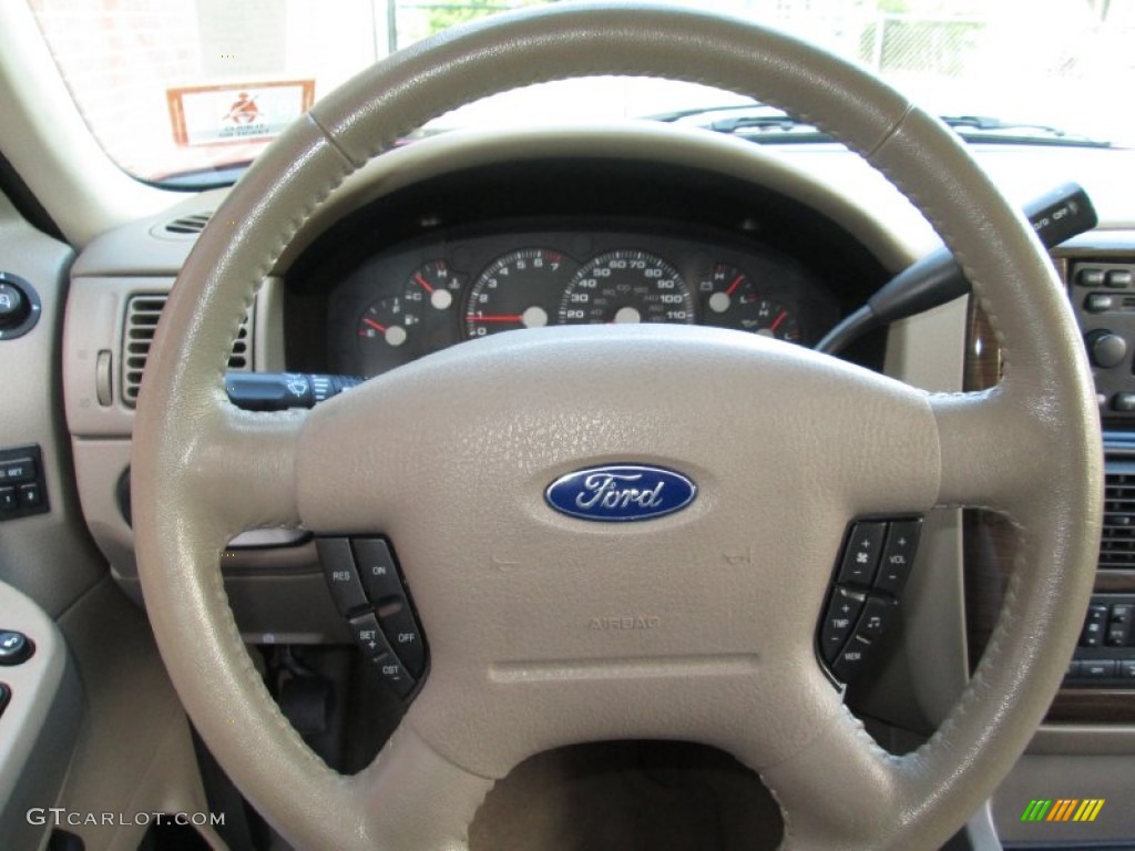 2005 Ford Explorer Eddie Bauer 4x4 Medium Parchment Steering Wheel Photo #71088655