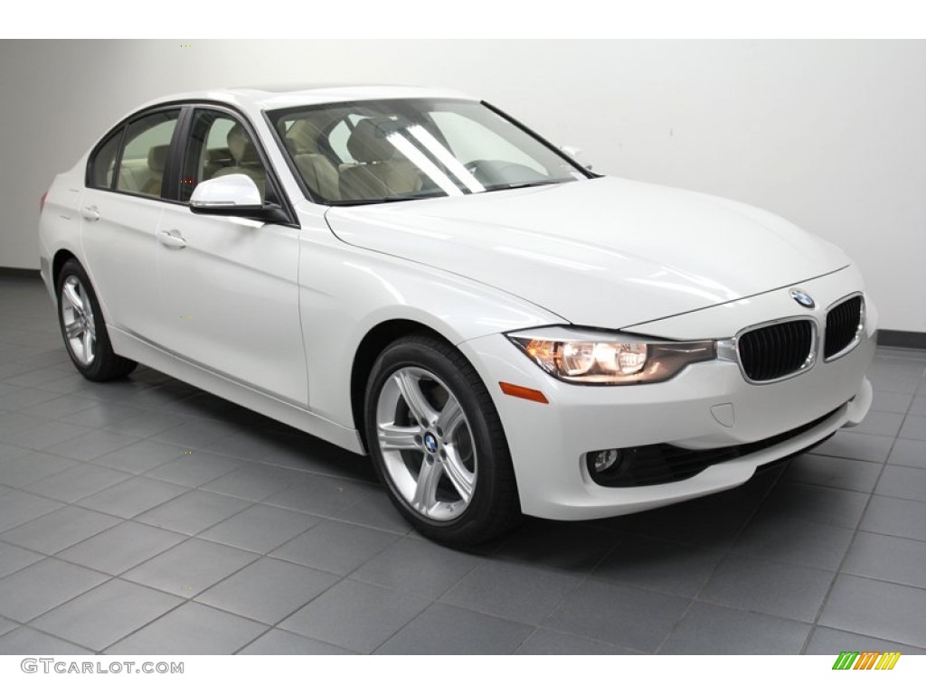 2013 3 Series 328i Sedan - Mineral White Metallic / Venetian Beige photo #1