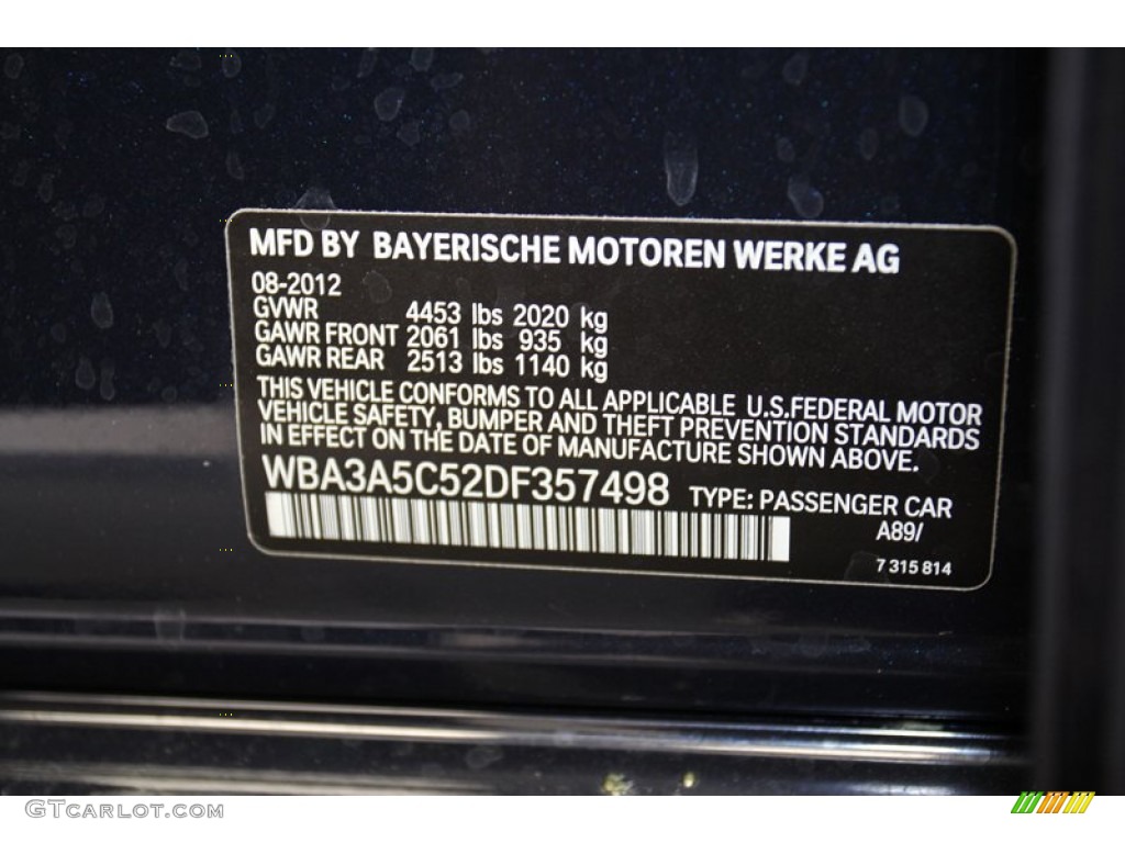 2013 3 Series Color Code A89 for Imperial Blue Metallic Photo #71089930