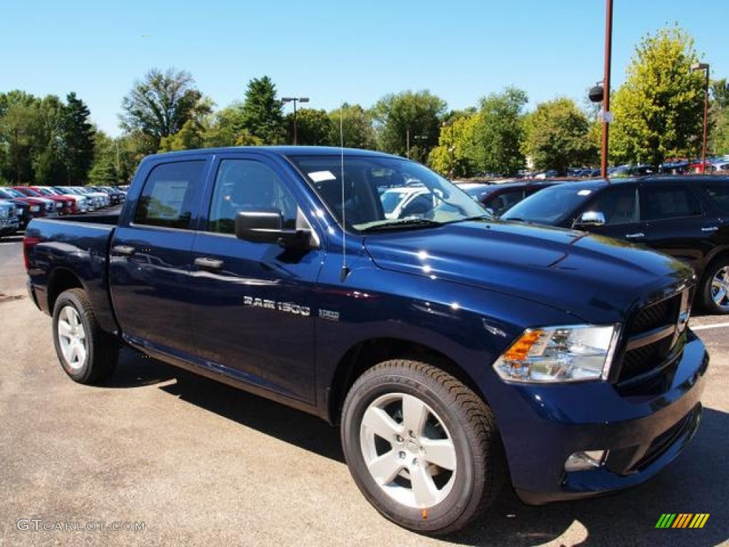 2012 Ram 1500 Express Crew Cab 4x4 - True Blue Pearl / Dark Slate Gray/Medium Graystone photo #2