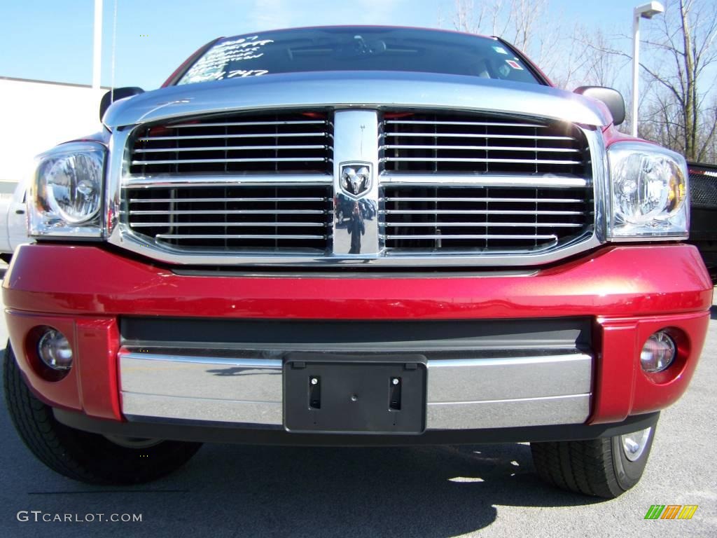 2007 Ram 1500 Laramie Quad Cab 4x4 - Inferno Red Crystal Pearl / Medium Slate Gray photo #3