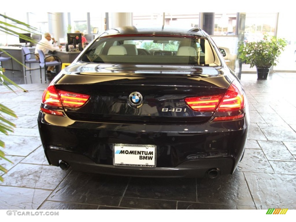 2013 6 Series 640i Gran Coupe - Carbon Black Metallic / Ivory White photo #9