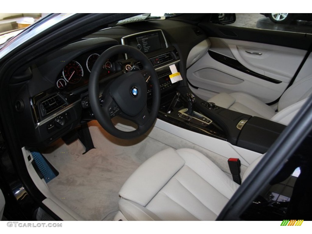 2013 6 Series 640i Gran Coupe - Carbon Black Metallic / Ivory White photo #11