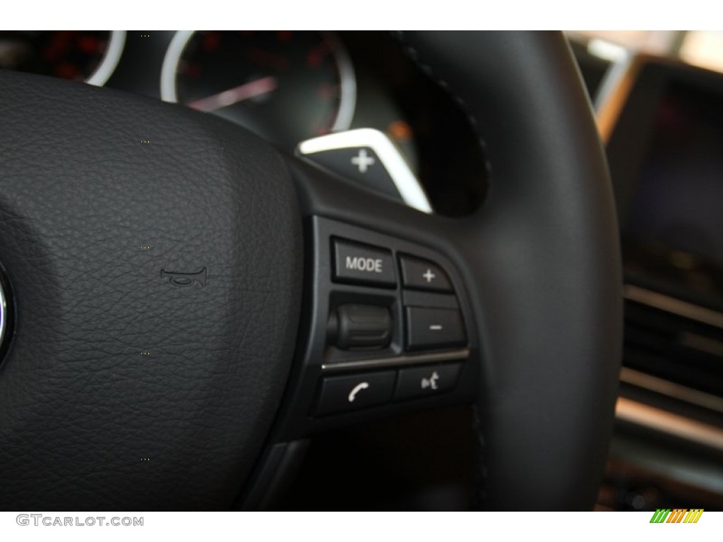 2013 6 Series 640i Gran Coupe - Carbon Black Metallic / Ivory White photo #22