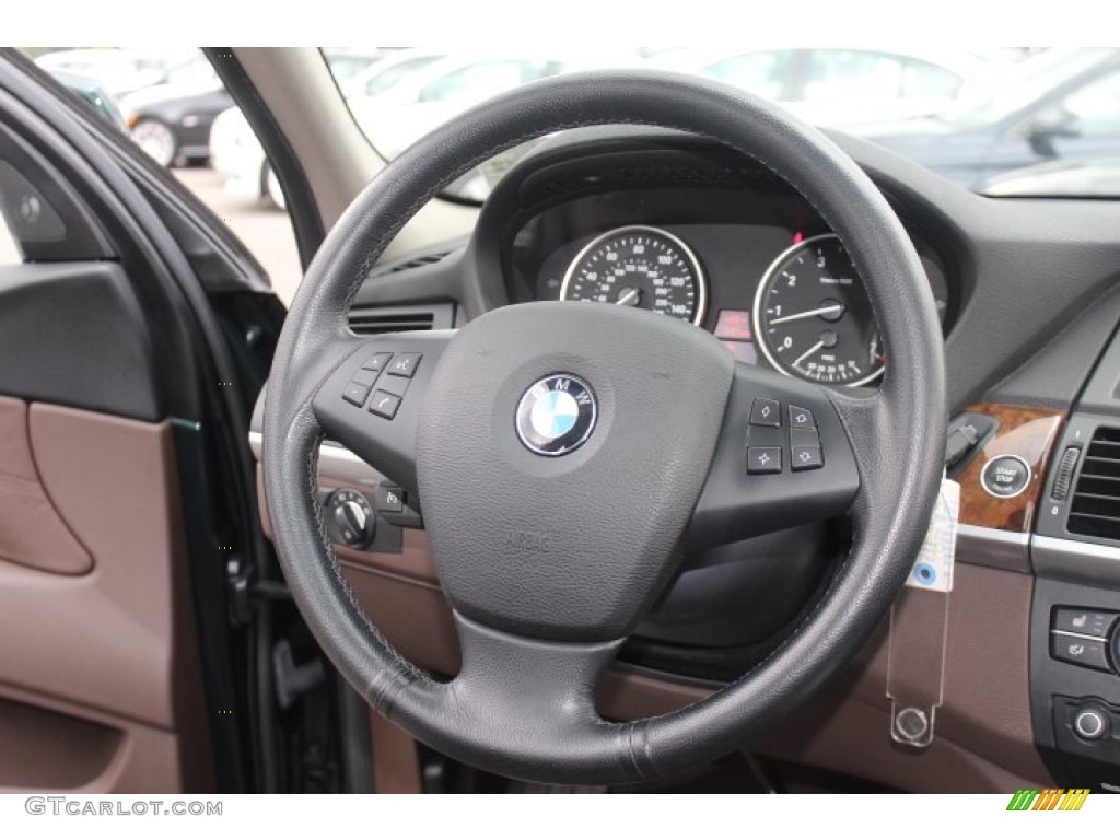 2009 BMW X5 xDrive48i Tobacco Nevada Leather Steering Wheel Photo #71092531