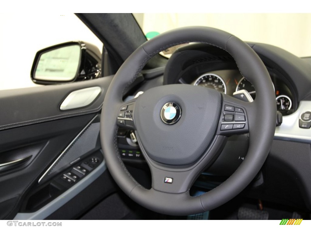 2013 BMW 6 Series 650i Gran Coupe Black Steering Wheel Photo #71093612