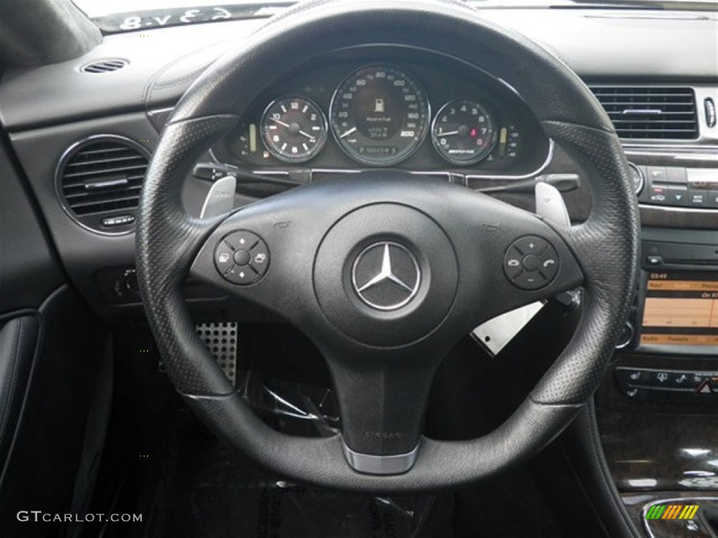 2009 Mercedes-Benz CLS 63 AMG Black Steering Wheel Photo #71096166