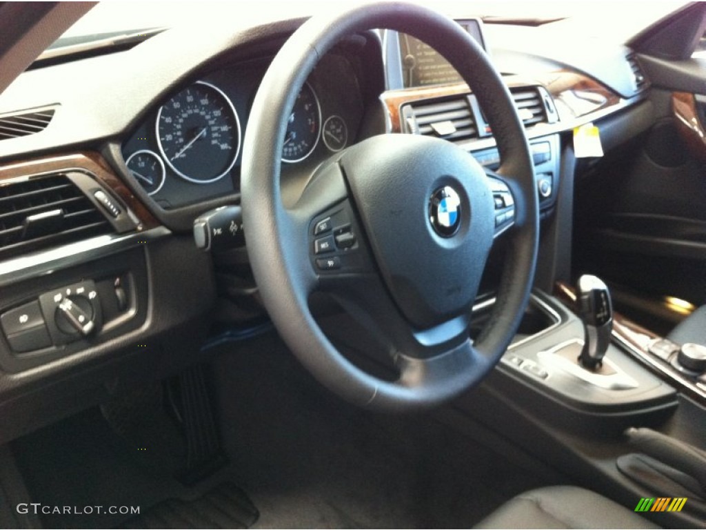 2013 BMW 3 Series 328i xDrive Sedan Black Steering Wheel Photo #71096965