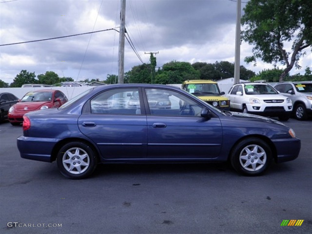 2002 Spectra LS Sedan - Slate Blue / Beige photo #22