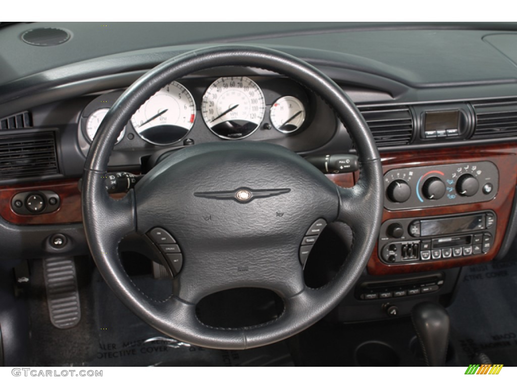 2001 Chrysler Sebring Limited Convertible Royal Blue/Cream Steering Wheel Photo #71098720