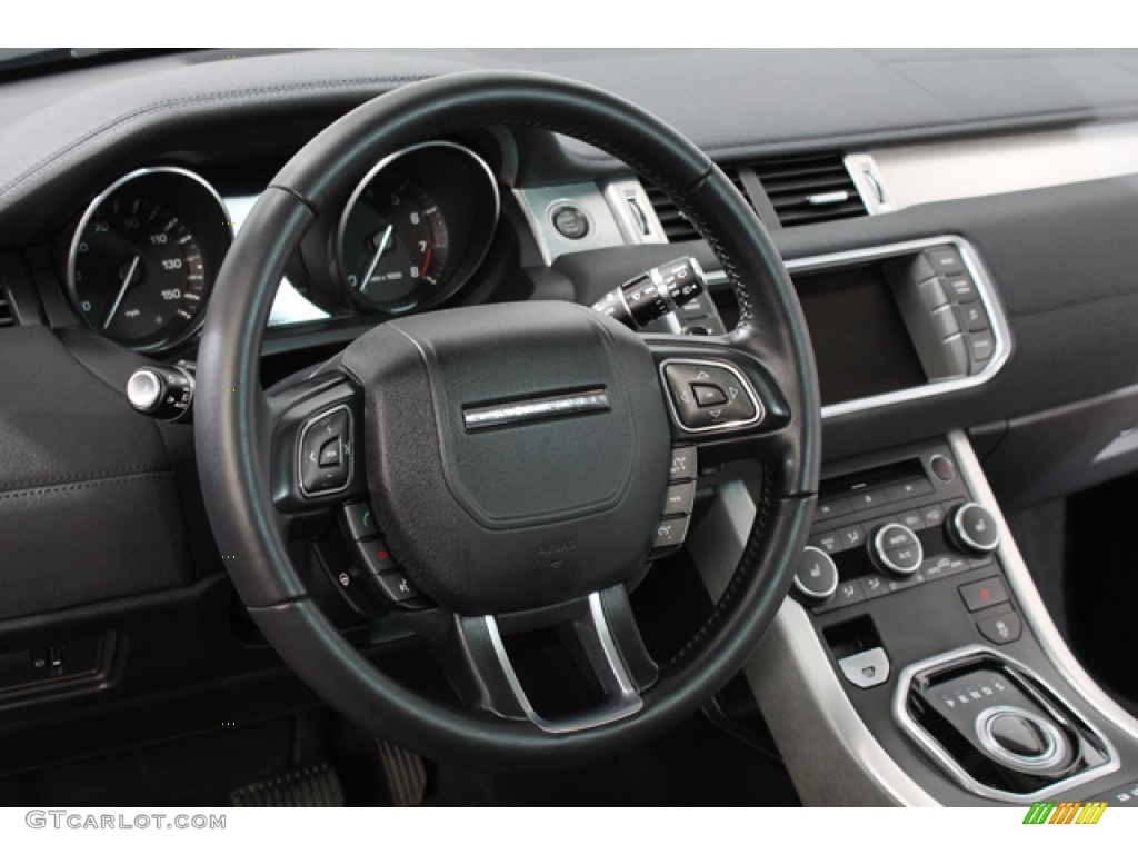 2012 Land Rover Range Rover Evoque Coupe Pure Ebony Steering Wheel Photo #71099602