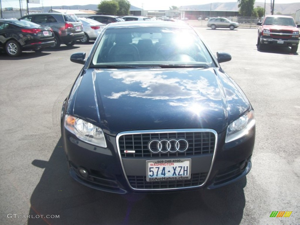 2008 A4 2.0T quattro Sedan - Moro Blue Pearl Effect / Black photo #2