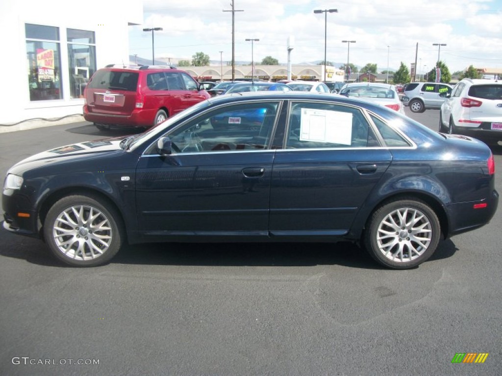 2008 A4 2.0T quattro Sedan - Moro Blue Pearl Effect / Black photo #4