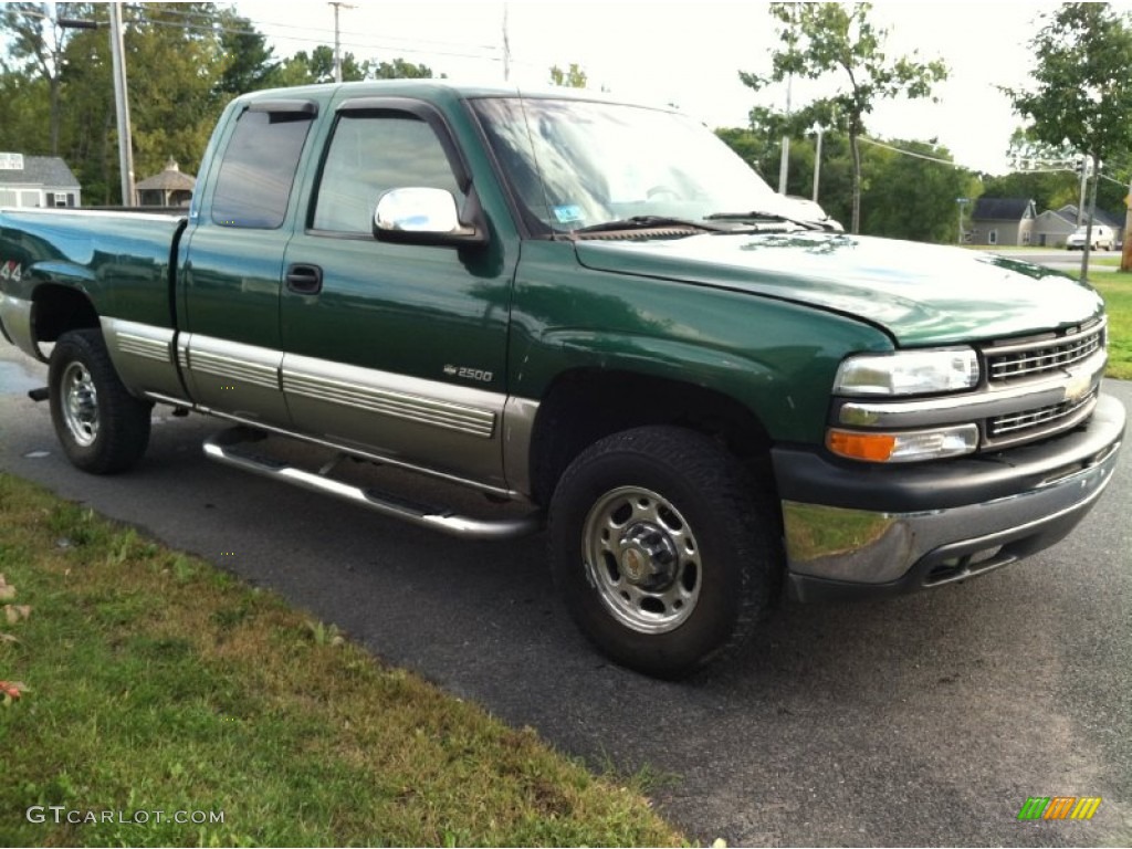2000 Silverado 2500 LS Extended Cab 4x4 - Meadow Green Metallic / Medium Gray photo #6