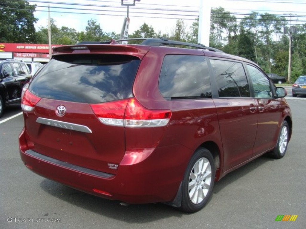 2011 Sienna Limited AWD - Salsa Red Pearl / Bisque photo #4