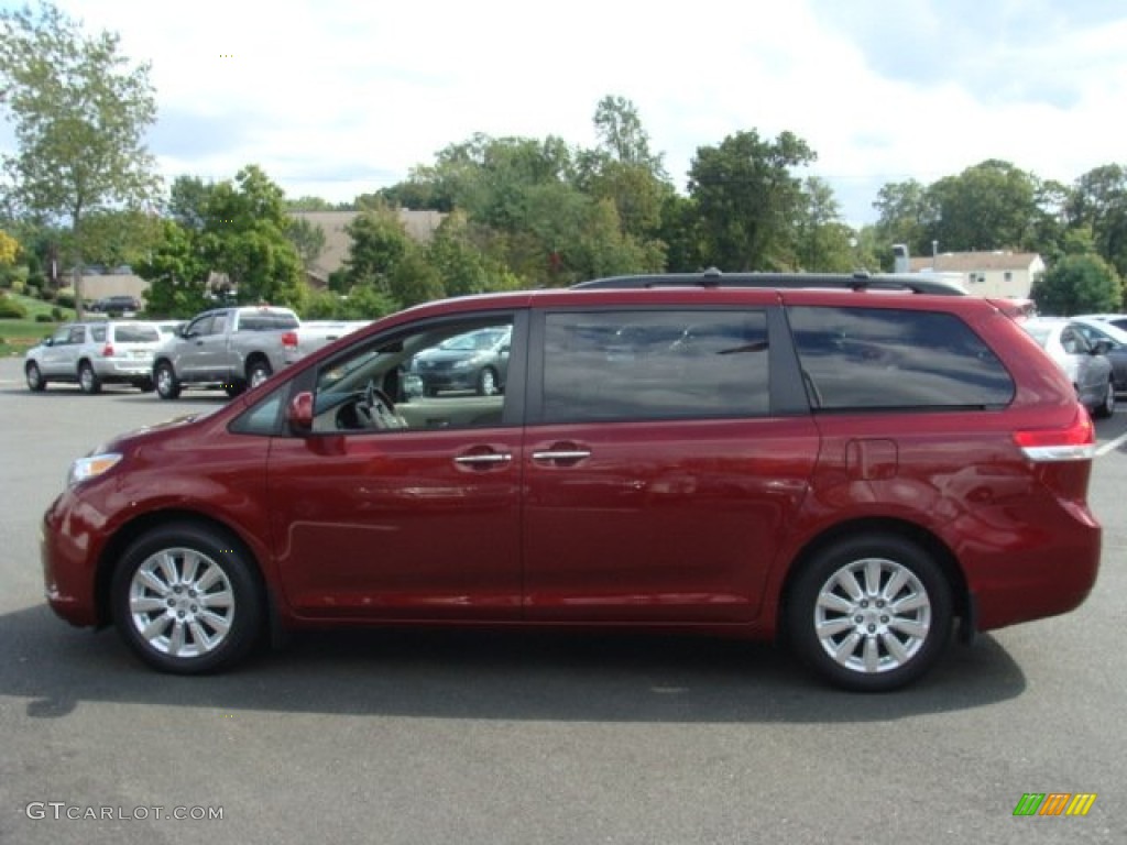 2011 Sienna Limited AWD - Salsa Red Pearl / Bisque photo #7