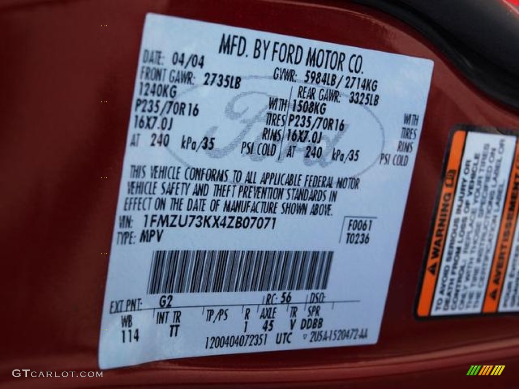 2004 Explorer XLT 4x4 - Redfire Metallic / Graphite photo #17