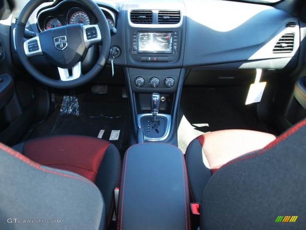 2013 Dodge Avenger SXT Black/Red Dashboard Photo #71105152