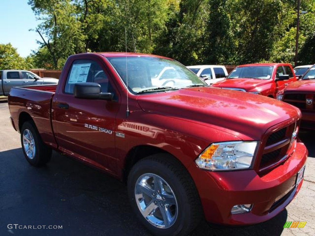 2012 Ram 1500 Express Regular Cab 4x4 - Deep Cherry Red Crystal Pearl / Dark Slate Gray/Medium Graystone photo #2