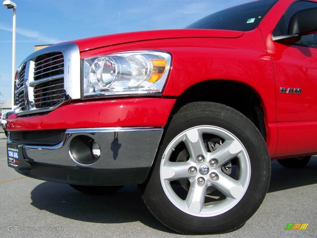 2008 Ram 1500 Big Horn Edition Quad Cab - Flame Red / Medium Slate Gray photo #2