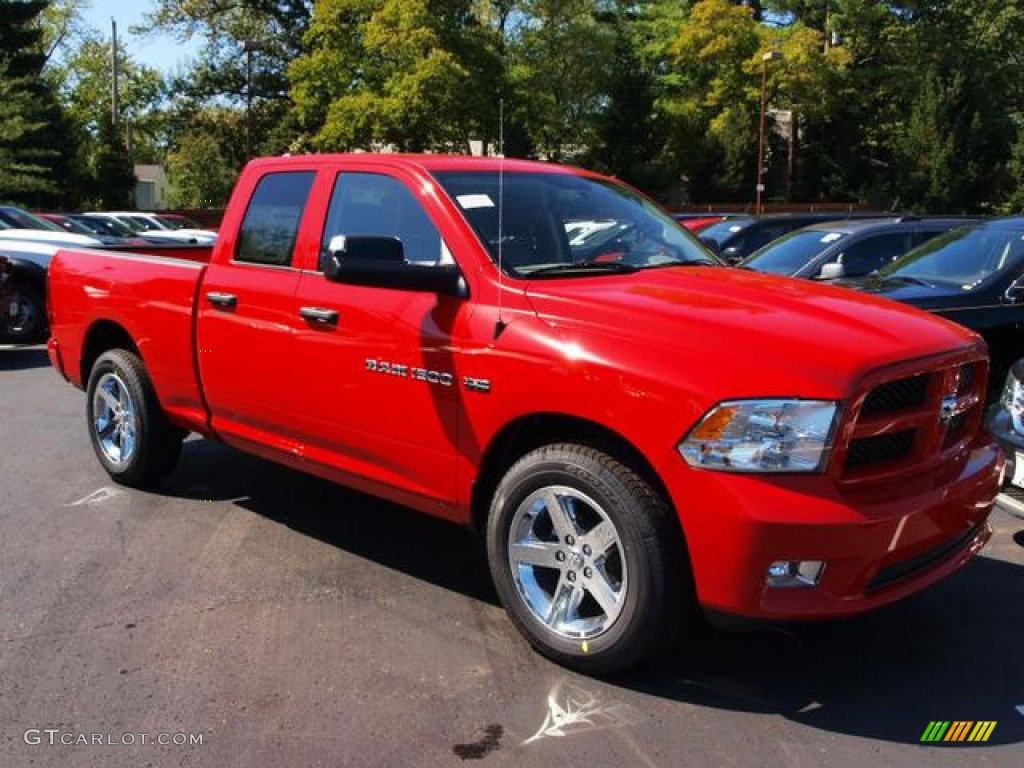 2012 Ram 1500 Express Quad Cab - Flame Red / Dark Slate Gray/Medium Graystone photo #2