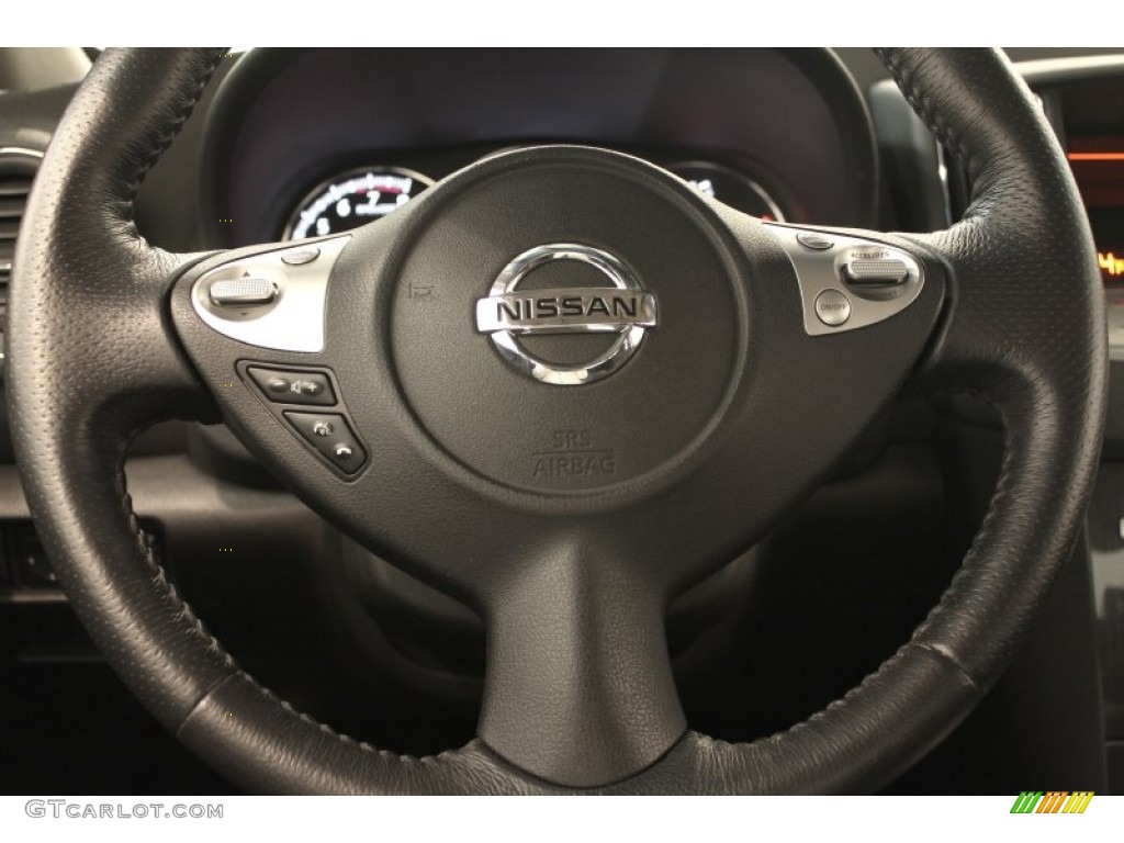 2012 Nissan Maxima 3.5 S Charcoal Steering Wheel Photo #71106838