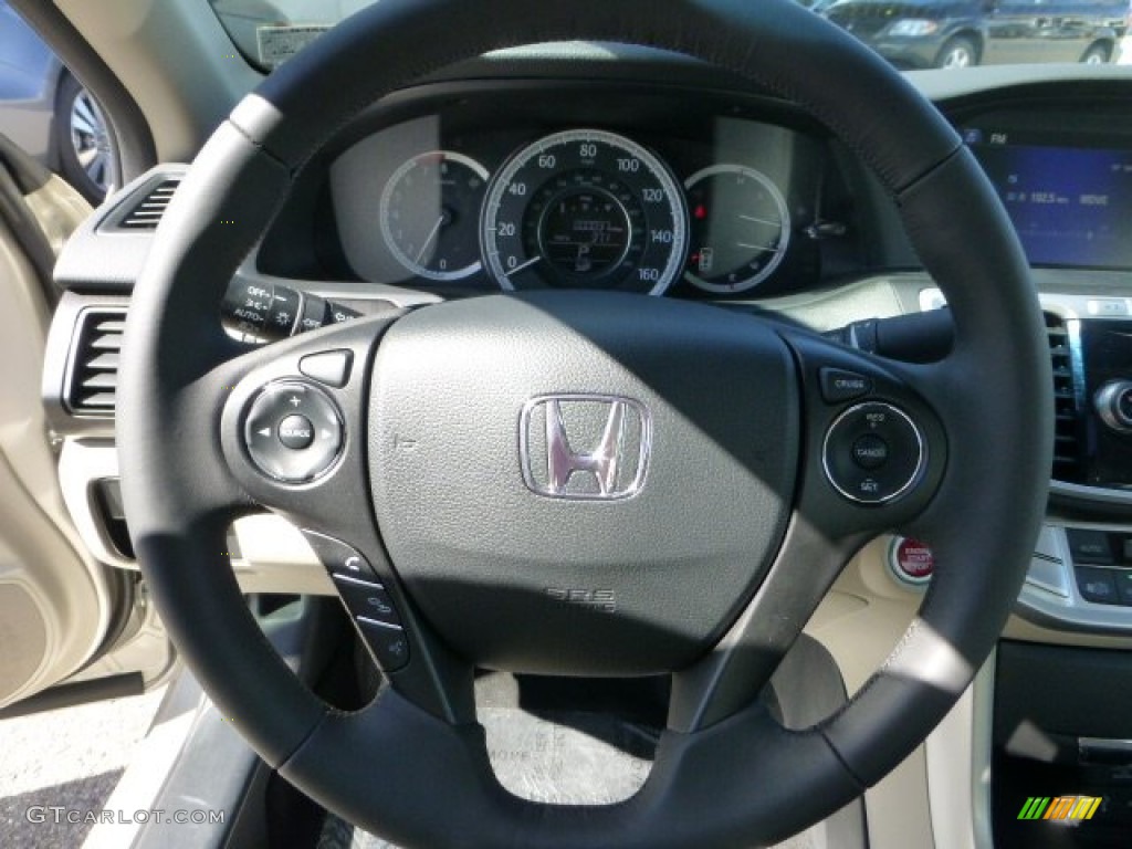 2013 Honda Accord EX-L Sedan Ivory Steering Wheel Photo #71109995