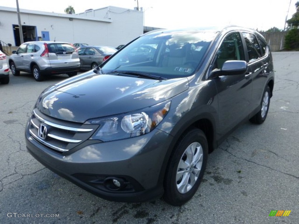 2012 CR-V EX-L 4WD - Polished Metal Metallic / Gray photo #8