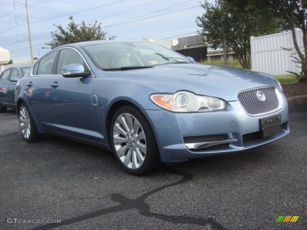 2009 XF Premium Luxury - Azure Blue Metallic / Ivory/Oyster photo #1