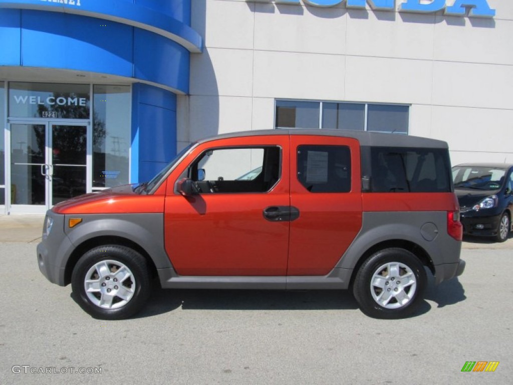 2005 Element LX - Sunset Orange Pearl / Black/Gray photo #2