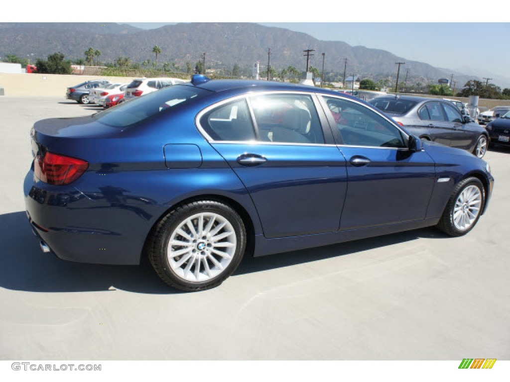 2013 5 Series 535i Sedan - Deep Sea Blue Metallic / Oyster/Black photo #2