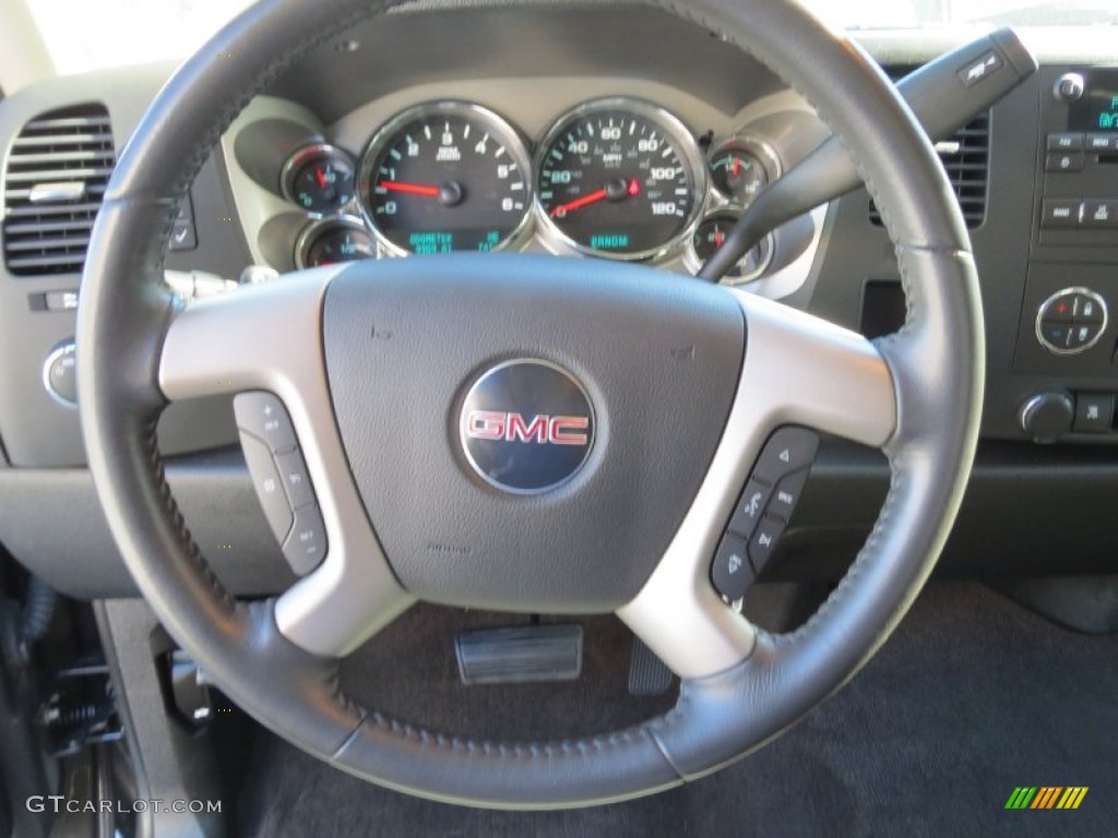 2011 Sierra 1500 SLE Crew Cab - Storm Gray Metallic / Ebony photo #35