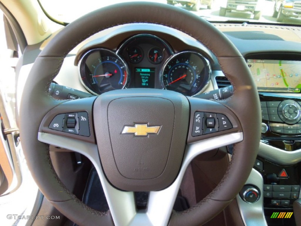 2013 Chevrolet Cruze LTZ/RS Cocoa/Light Neutral Steering Wheel Photo #71122154