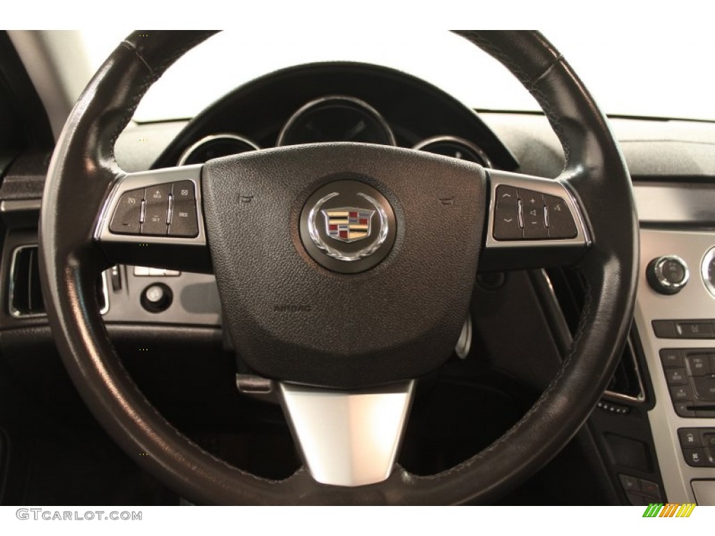 2008 Cadillac CTS Sedan Ebony Steering Wheel Photo #71123678