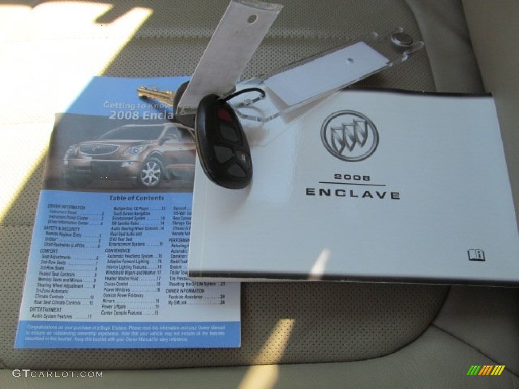 2008 Enclave CXL AWD - White Diamond Tri Coat / Cashmere/Cocoa photo #23