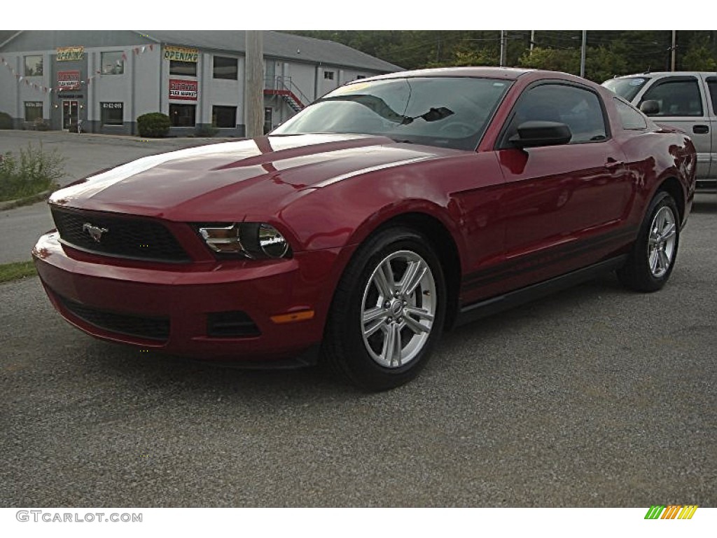 2010 Mustang V6 Coupe - Red Candy Metallic / Stone photo #1