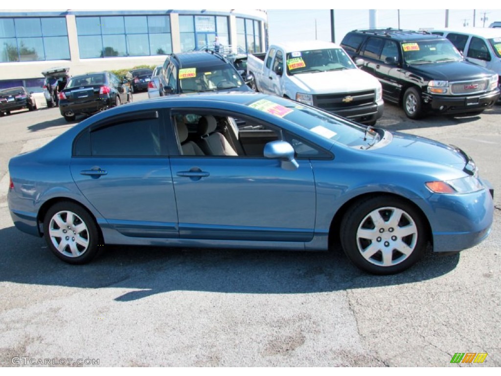 2007 Civic LX Sedan - Atomic Blue Metallic / Gray photo #4