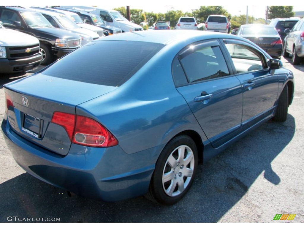 2007 Civic LX Sedan - Atomic Blue Metallic / Gray photo #6