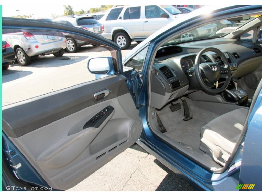 2007 Civic LX Sedan - Atomic Blue Metallic / Gray photo #12