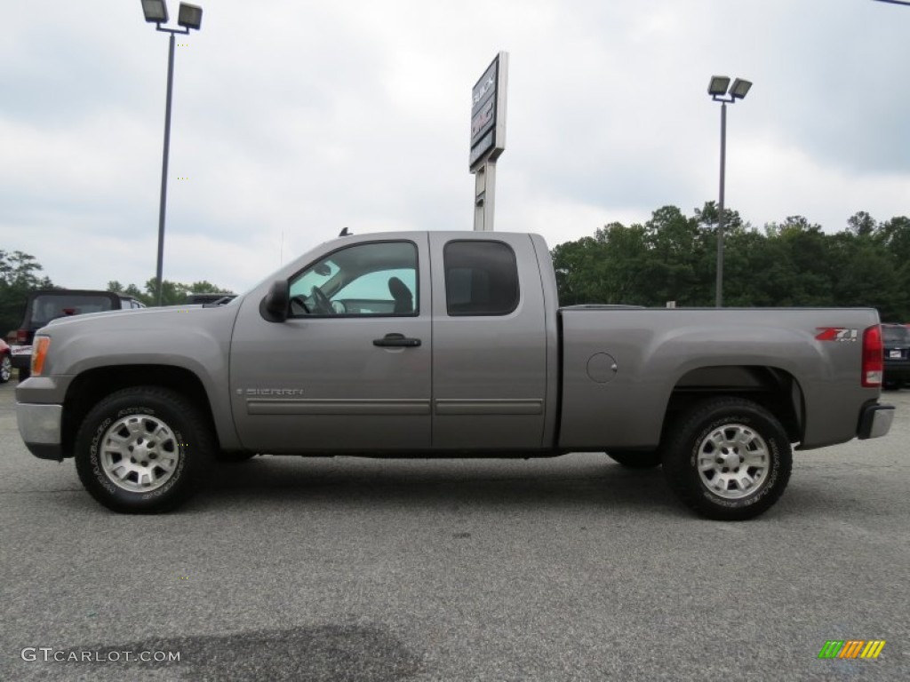 2008 Sierra 1500 SLE Extended Cab 4x4 - Steel Gray Metallic / Ebony photo #4