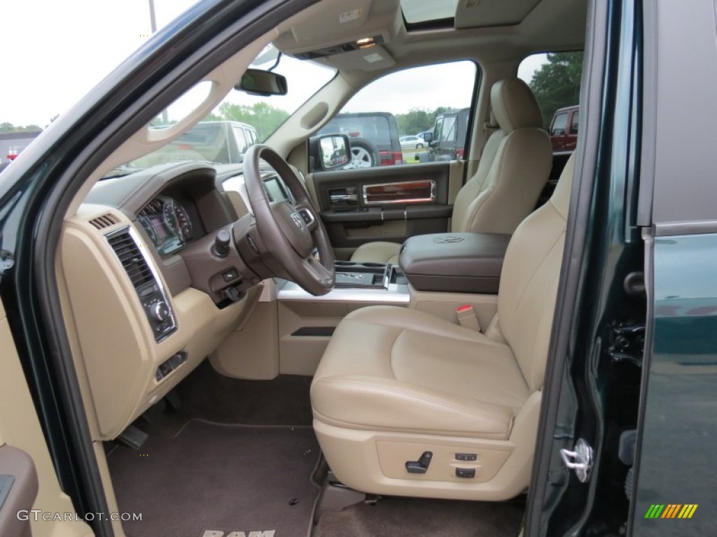 2011 Ram 1500 Laramie Crew Cab - Hunter Green Pearl / Light Pebble Beige/Bark Brown photo #11