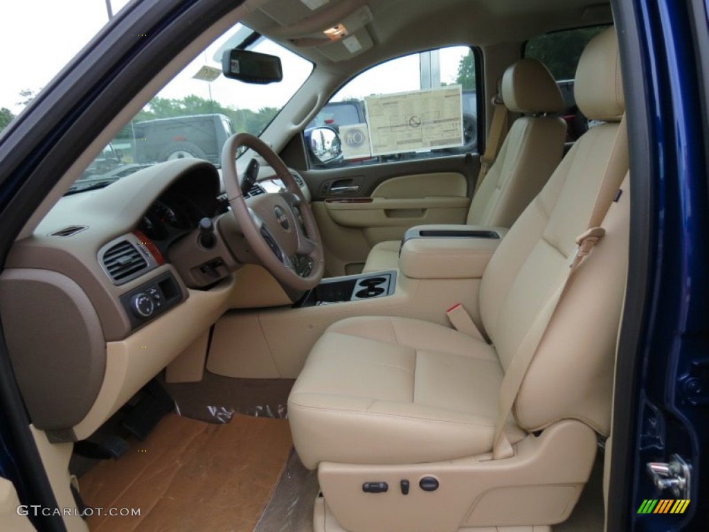 Very Dark Cashmere/Light Cashmere Interior 2013 GMC Sierra 1500 SLT Crew Cab Photo #71127593